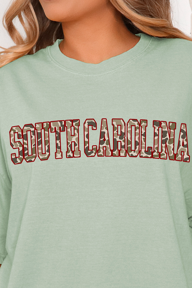Garnet South Carolina Camo Comfort Colors Adult Ring-Spun Cotton Tee