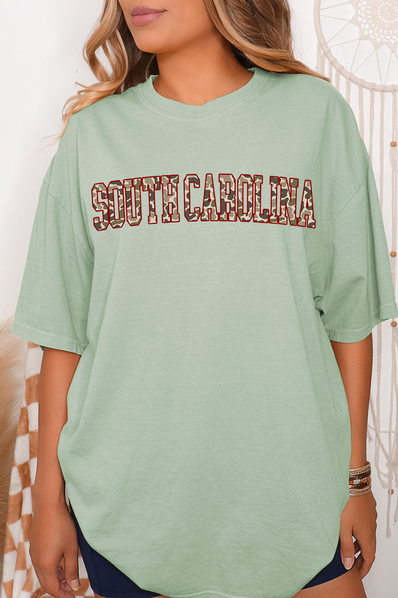 Garnet South Carolina Camo Comfort Colors Adult Ring-Spun Cotton Tee