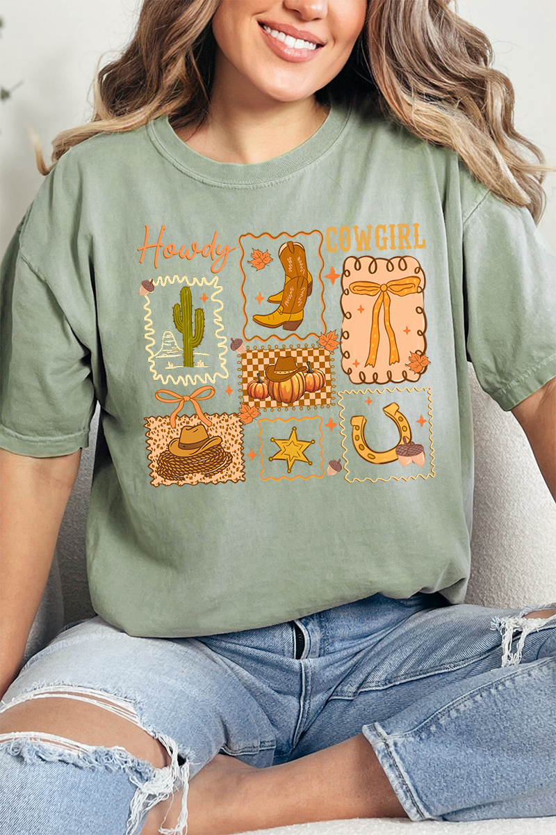Howdy Fall, Cowgirl Comfort Colors Adult Ring-Spun Cotton Tee