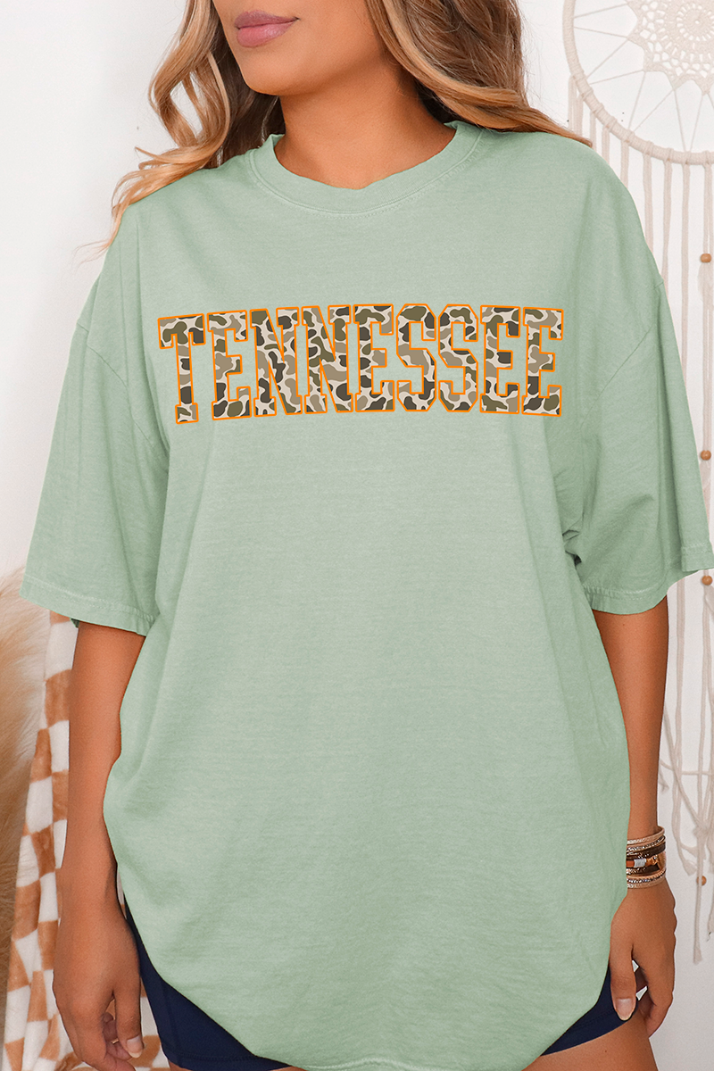 Orange Tennessee Camo Comfort Colors Adult Ring-Spun Cotton Tee