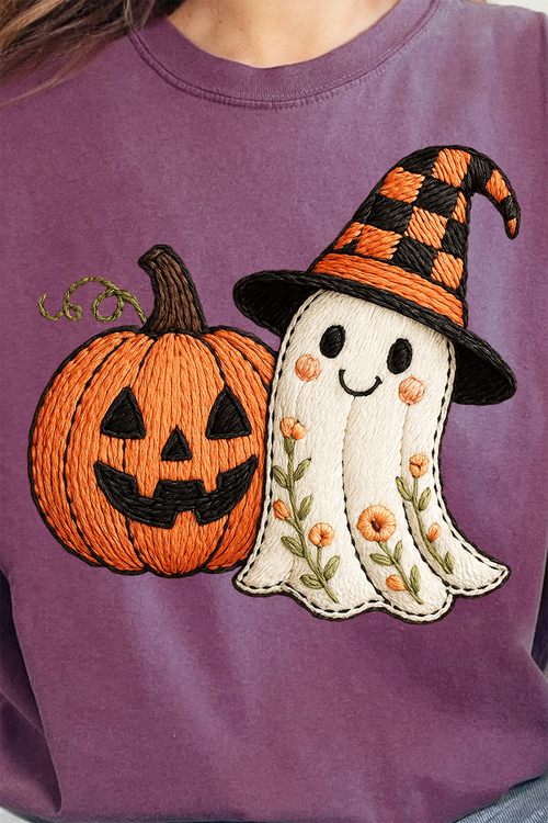 Boo-tiful Stitches Faux Embroidery Comfort Colors Adult Ring-Spun Cotton Tee