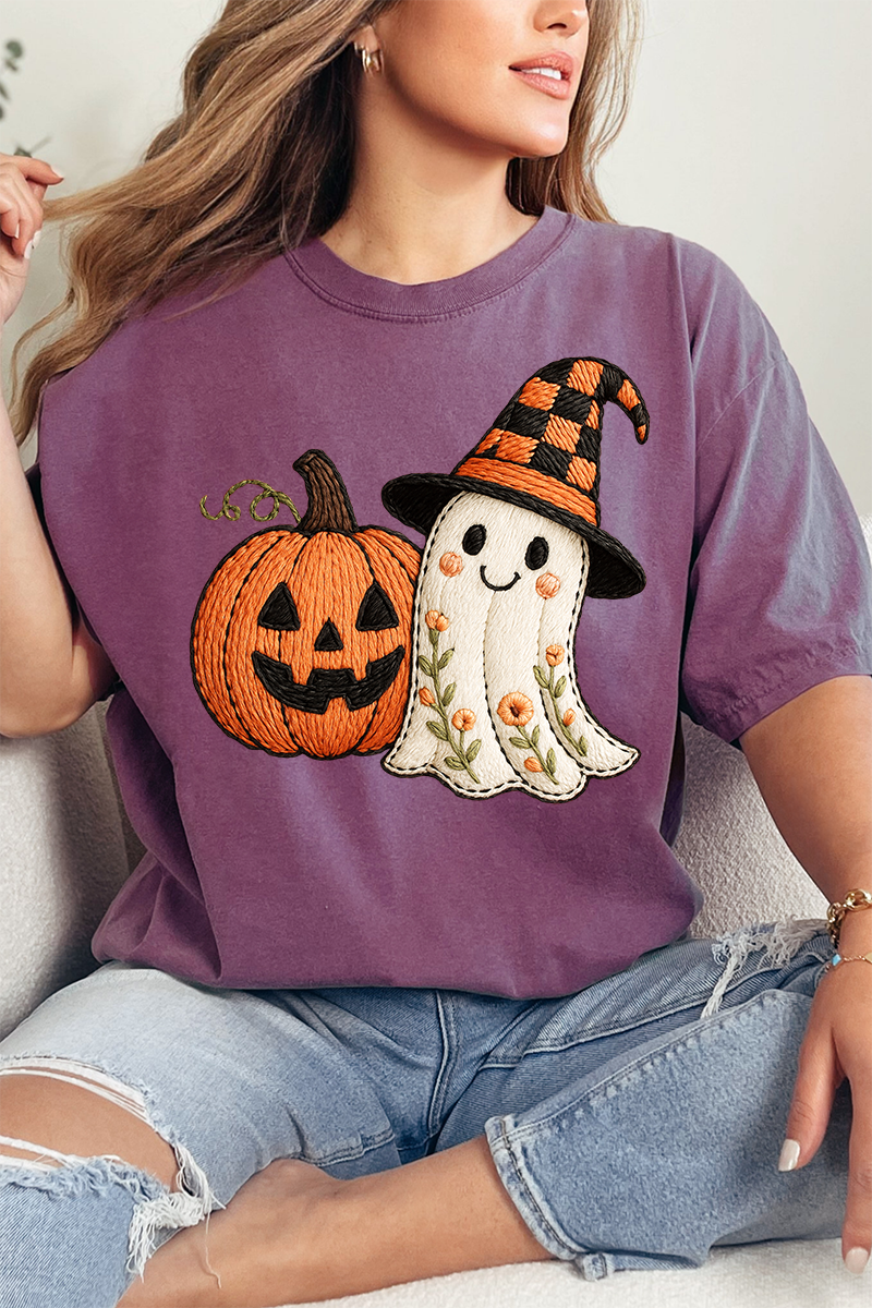 Boo-tiful Stitches Faux Embroidery Comfort Colors Adult Ring-Spun Cotton Tee