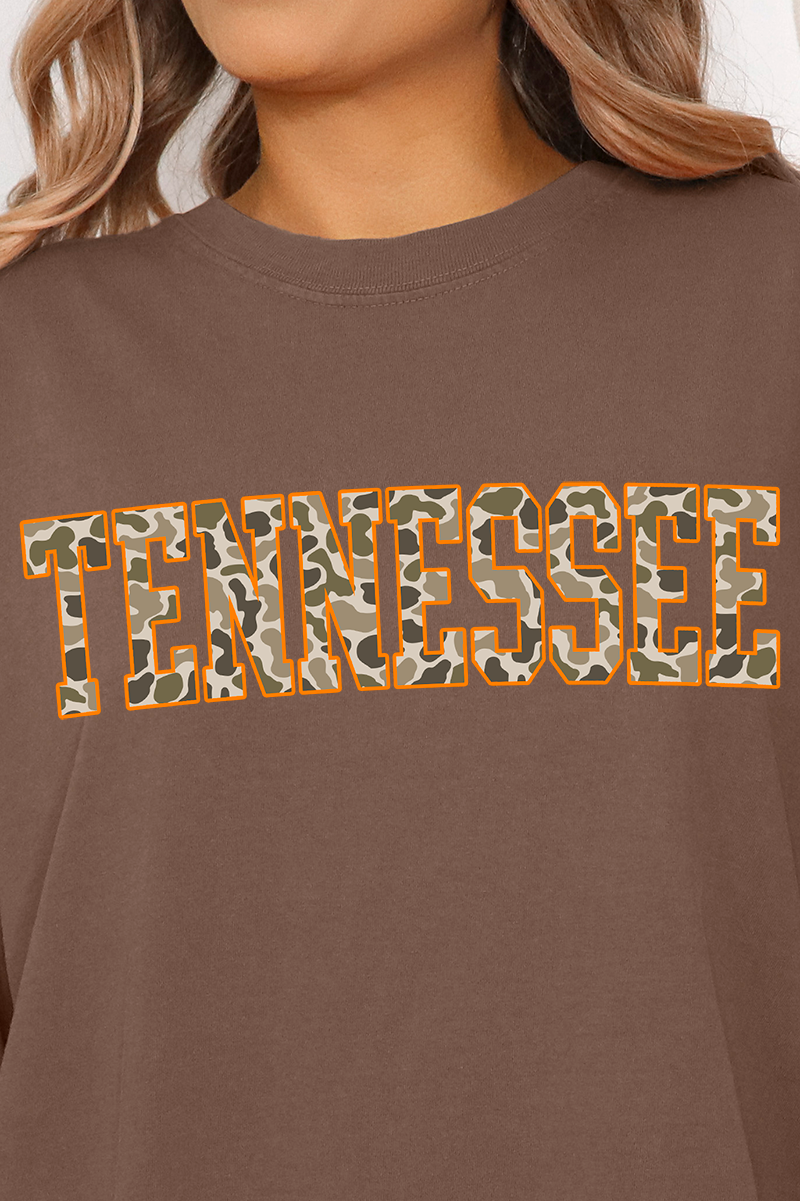 Orange Tennessee Camo Comfort Colors Adult Ring-Spun Cotton Tee