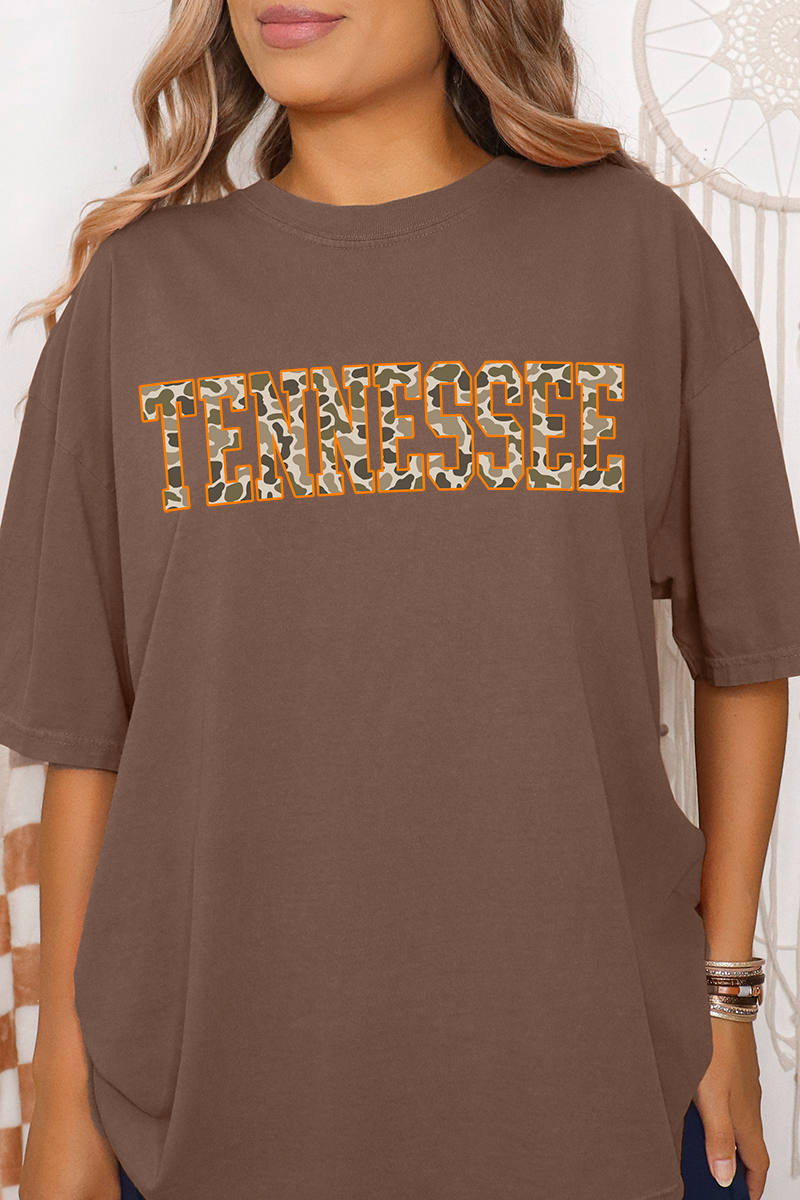 Orange Tennessee Camo Comfort Colors Adult Ring-Spun Cotton Tee