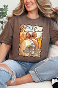 Pumpkin Spice And Football Lights Comfort Colors Adult Ring-Spun Cotton Tee