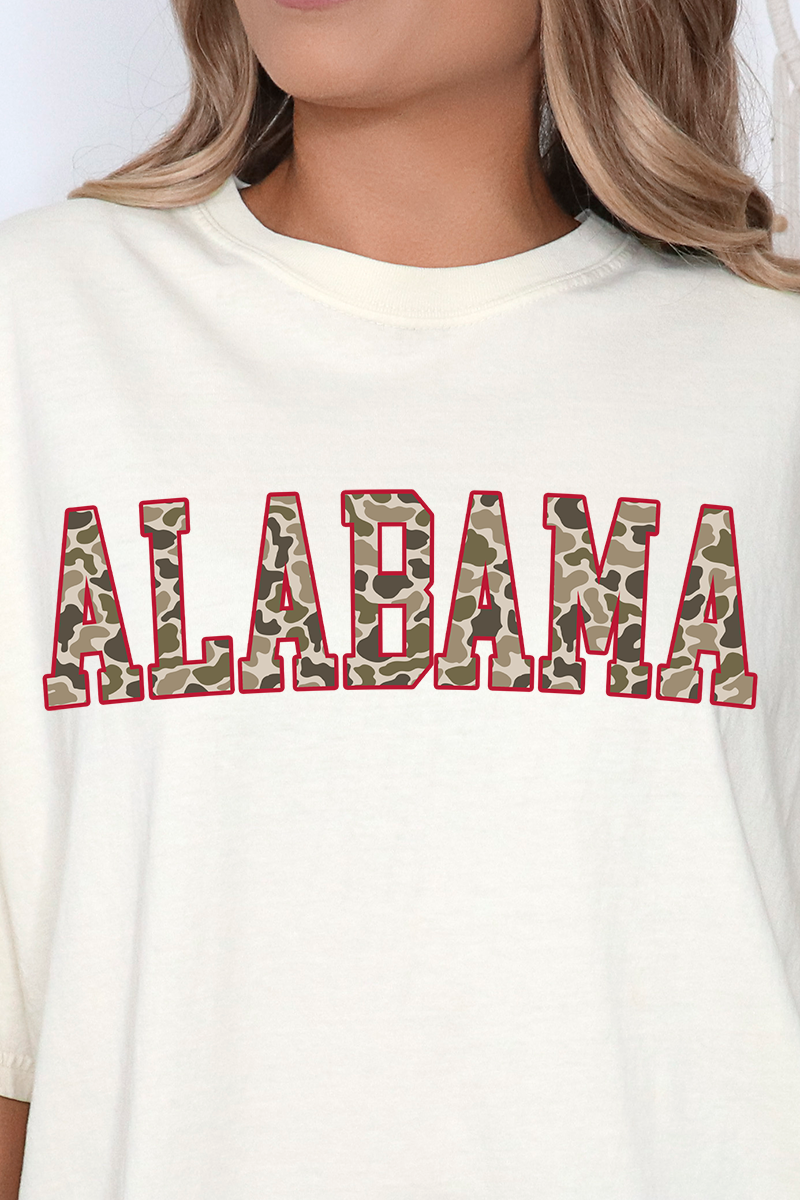 Crimson Alabama Camo Comfort Colors Adult Ring-Spun Cotton Tee