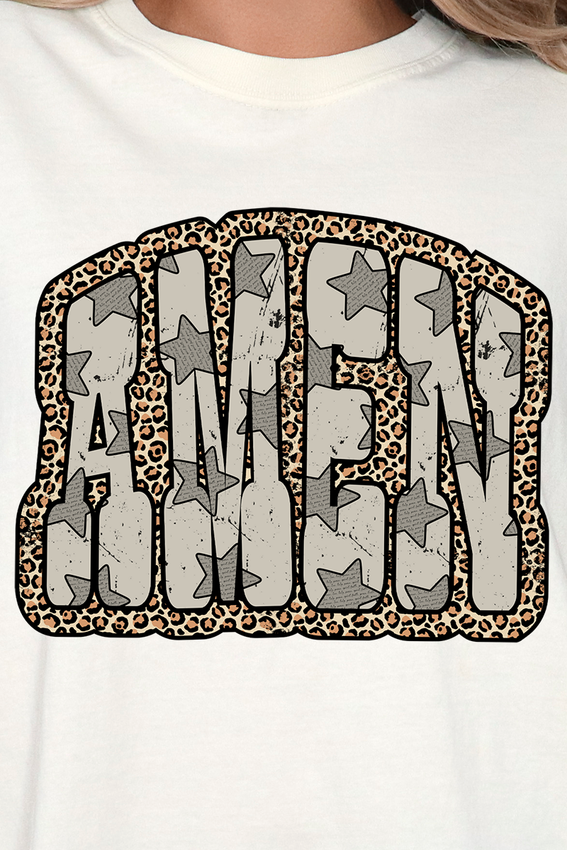 Leopard Star Amen Comfort Colors Adult Ring-Spun Cotton Tee
