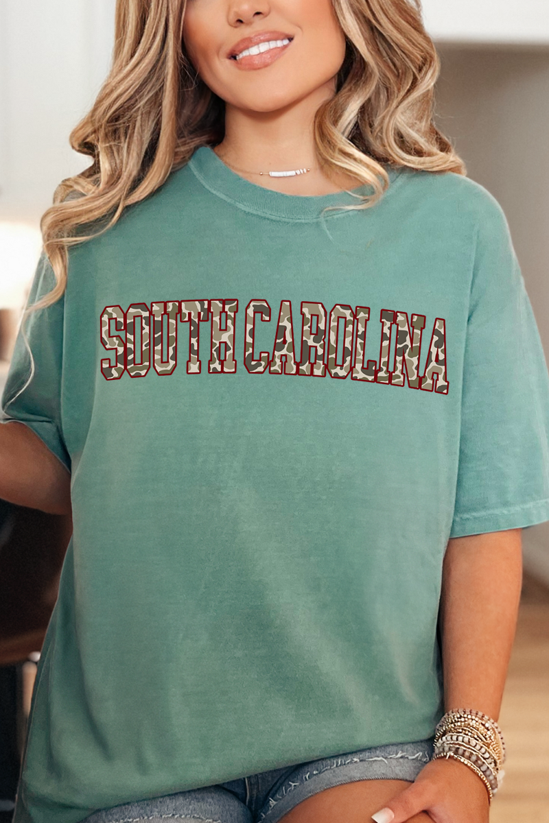Garnet South Carolina Camo Comfort Colors Adult Ring-Spun Cotton Tee