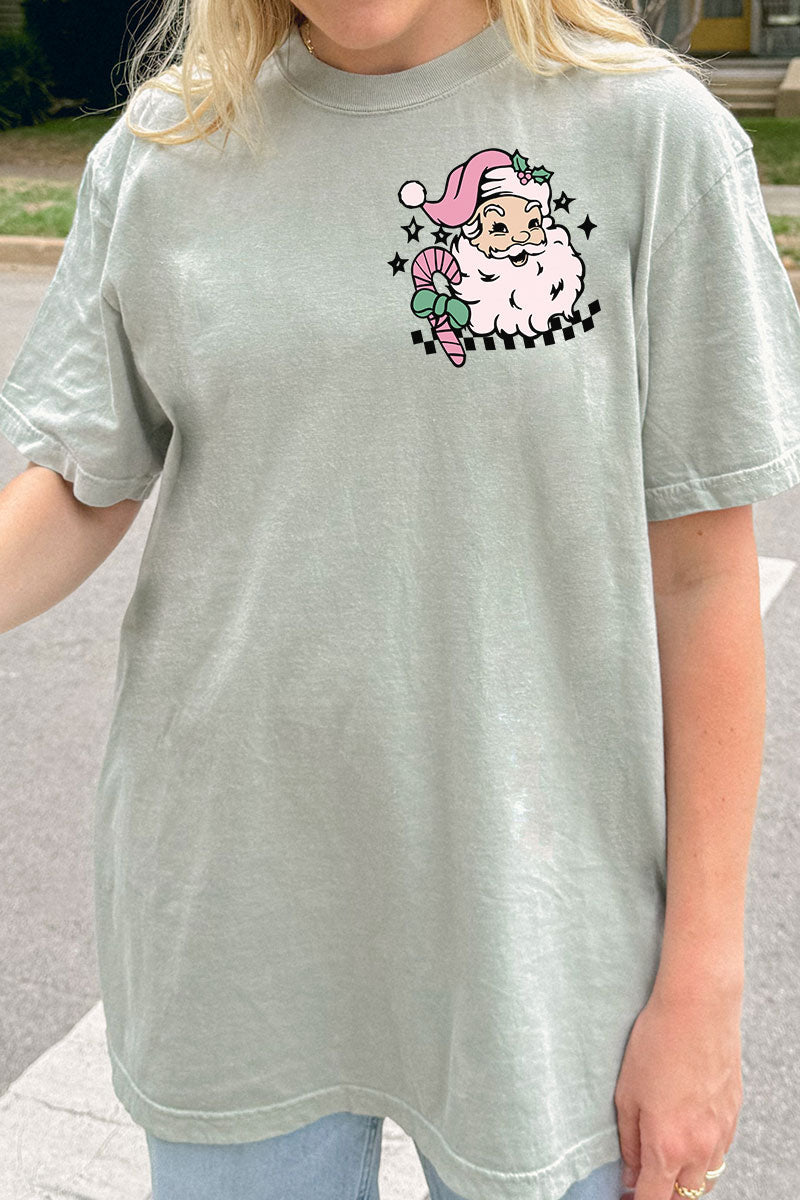 Groovy Merry Christmas Front & Back Comfort Colors Adult Ring-Spun Cotton Tee