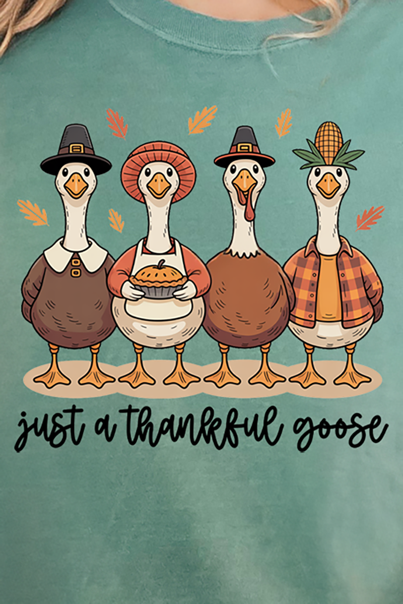 Just A Thankful Goose Comfort Colors Adult Ring-Spun Cotton Tee