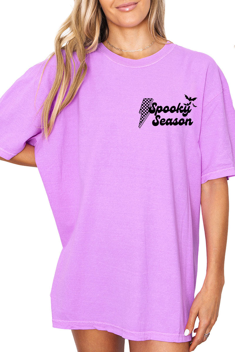 Retro Spooky Season Front & Back Comfort Colors Adult Ring-Spun Cotton Tee