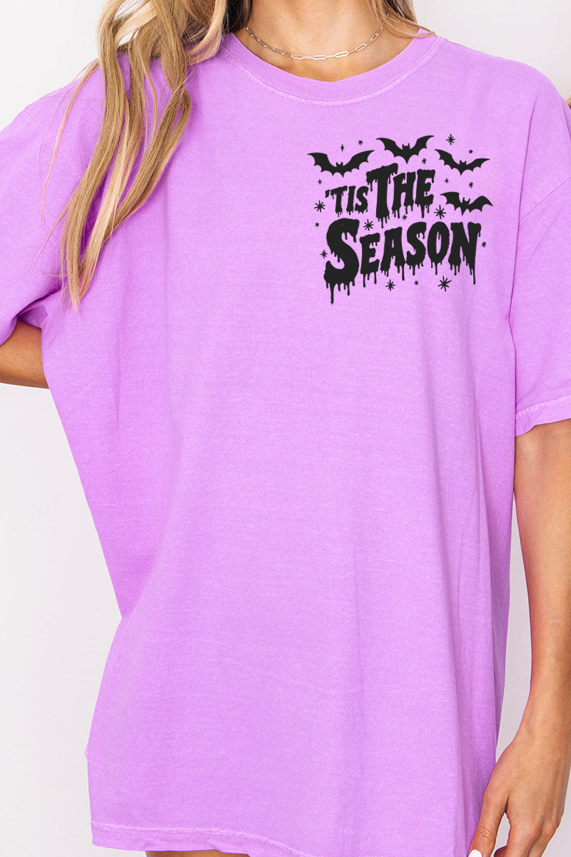 Tis The Season Spooky Front & Back Design Comfort Colors Adult Ring-Spun Cotton Tee