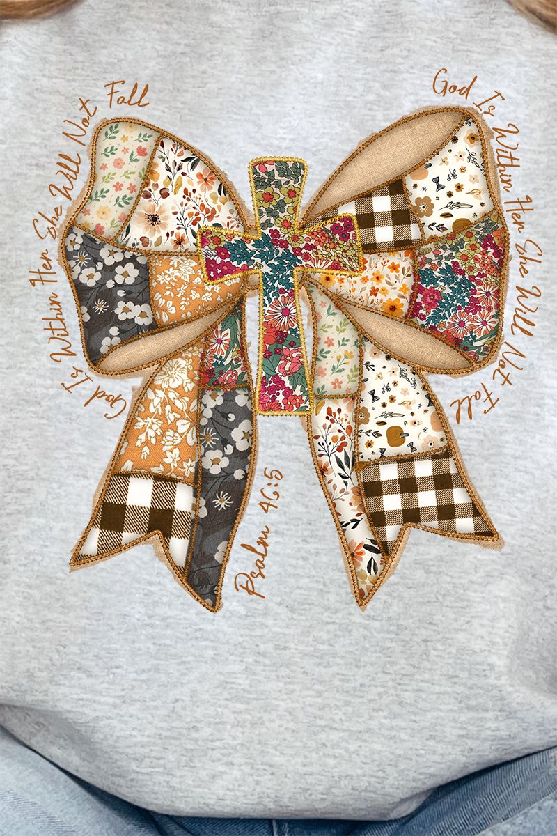 God Is Within Her Patchwork Bow Heavy-weight Crew Sweatshirt product image 4