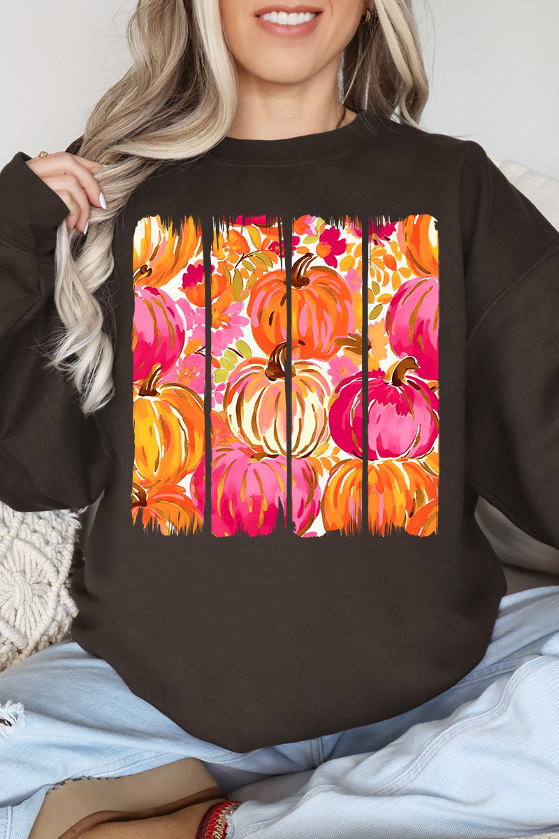 Preppy Pumpkin Brushstroke Heavy-weight Crew Sweatshirt product image 1