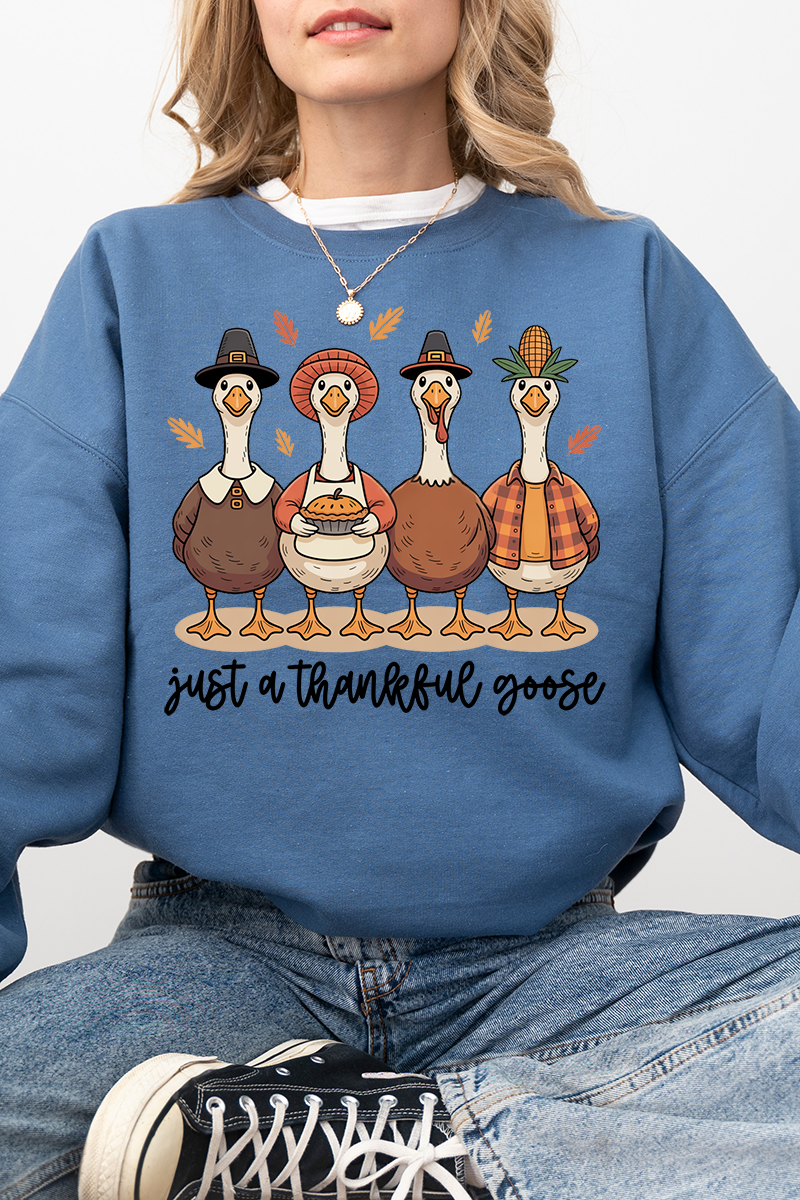 Just A Thankful Goose Heavy-weight Crew Sweatshirt product image 1