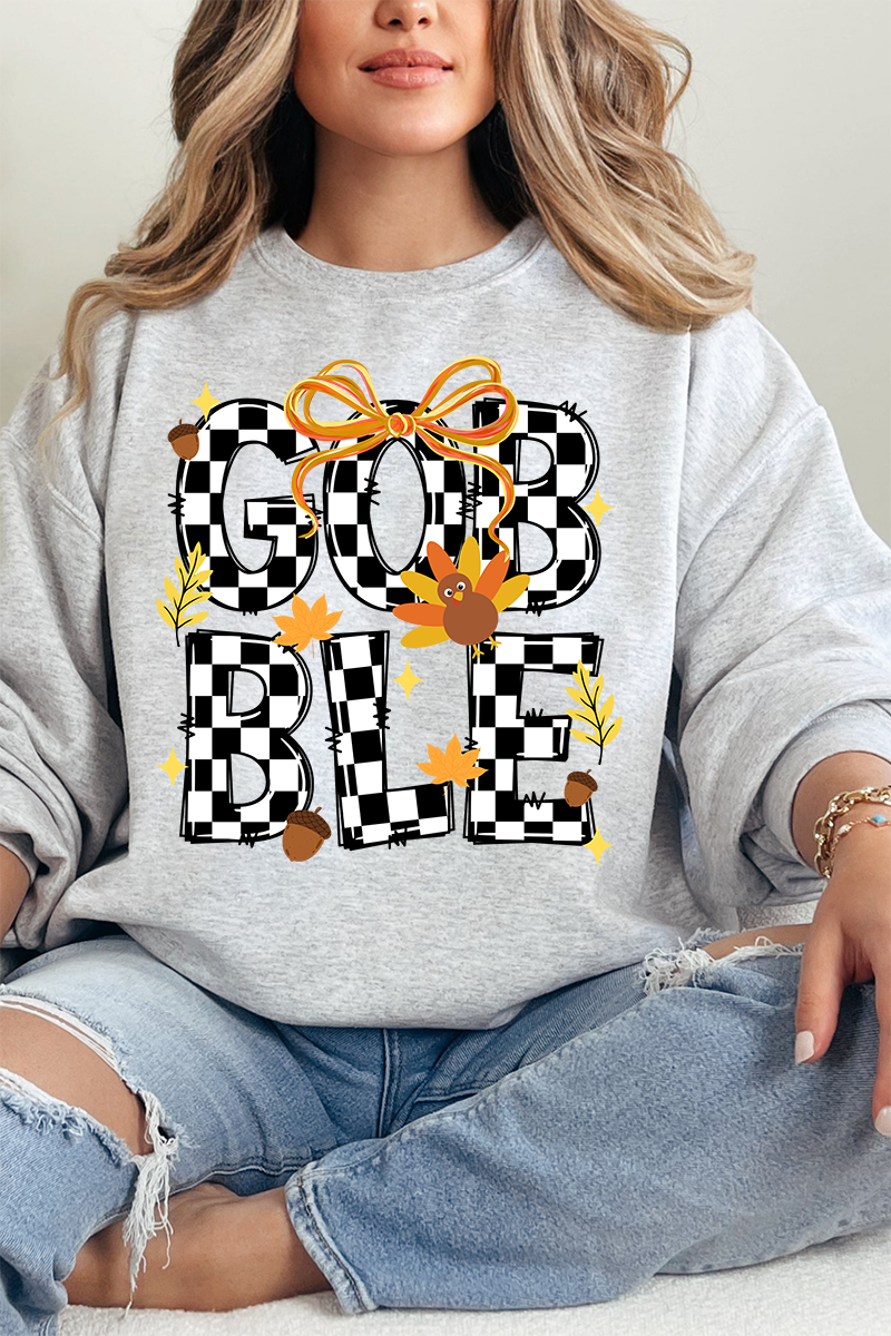 Checkered Gobble Coquette Unisex NuBlend Crew Sweatshirt product image 3