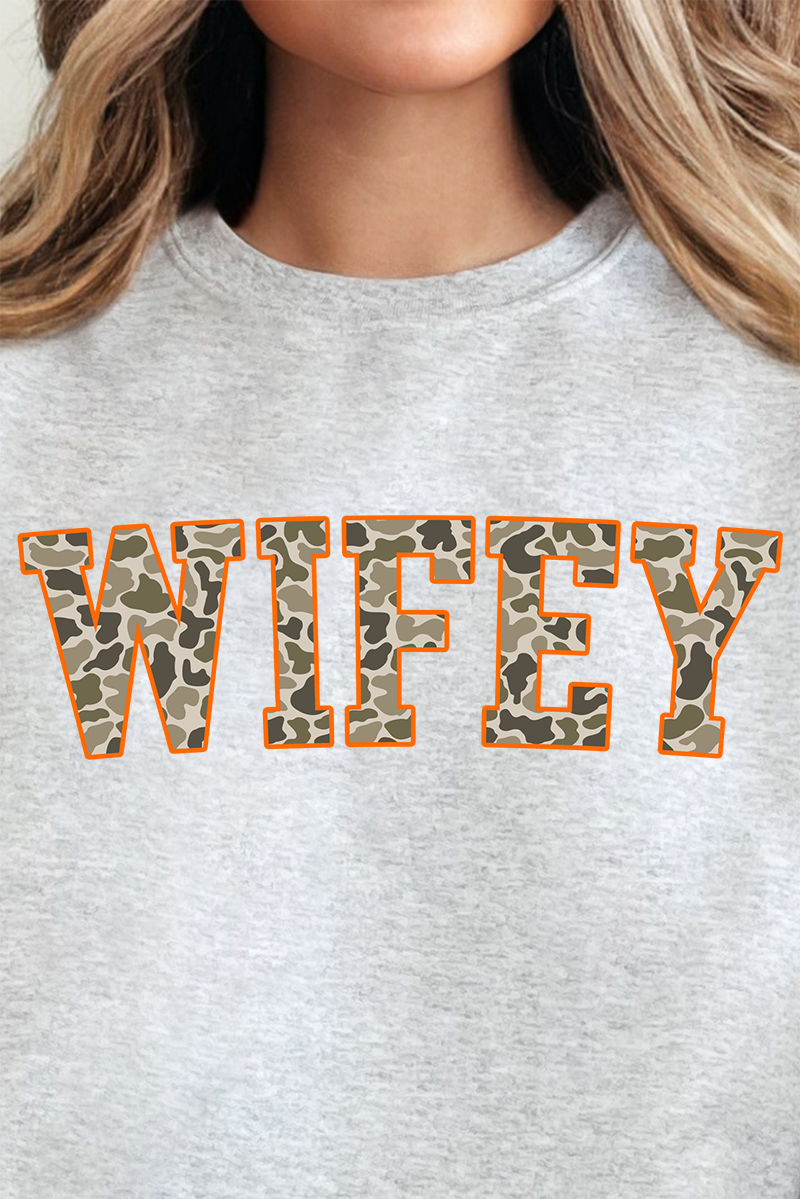 Orange Wifey Camo Unisex NuBlend Crew Sweatshirt product image 5