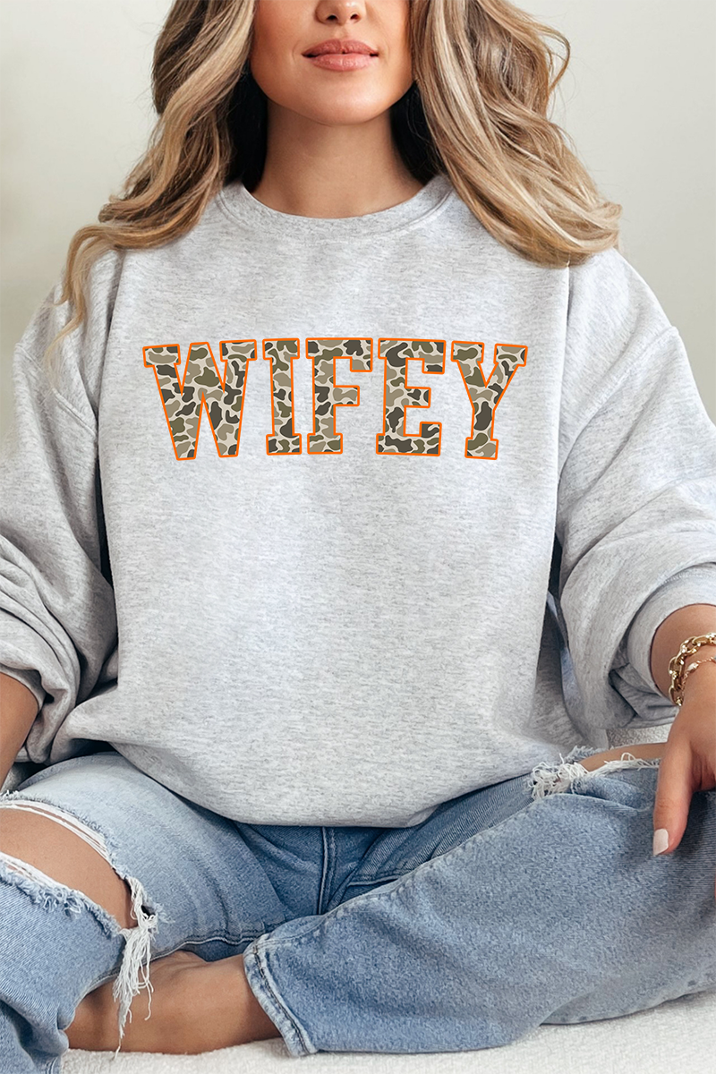 Orange Wifey Camo Unisex NuBlend Crew Sweatshirt product image 4