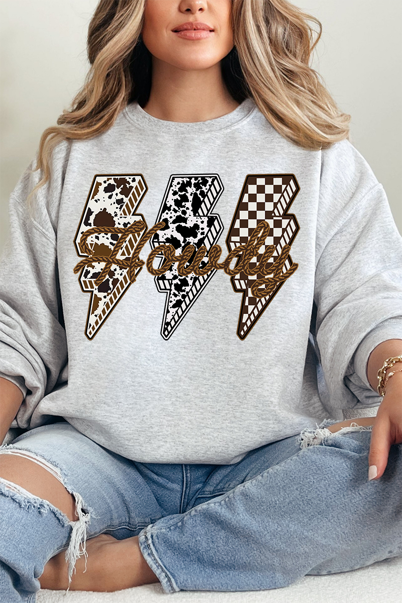 Roping Howdy Lightning Bolt Unisex NuBlend Crew Sweatshirt product image 3