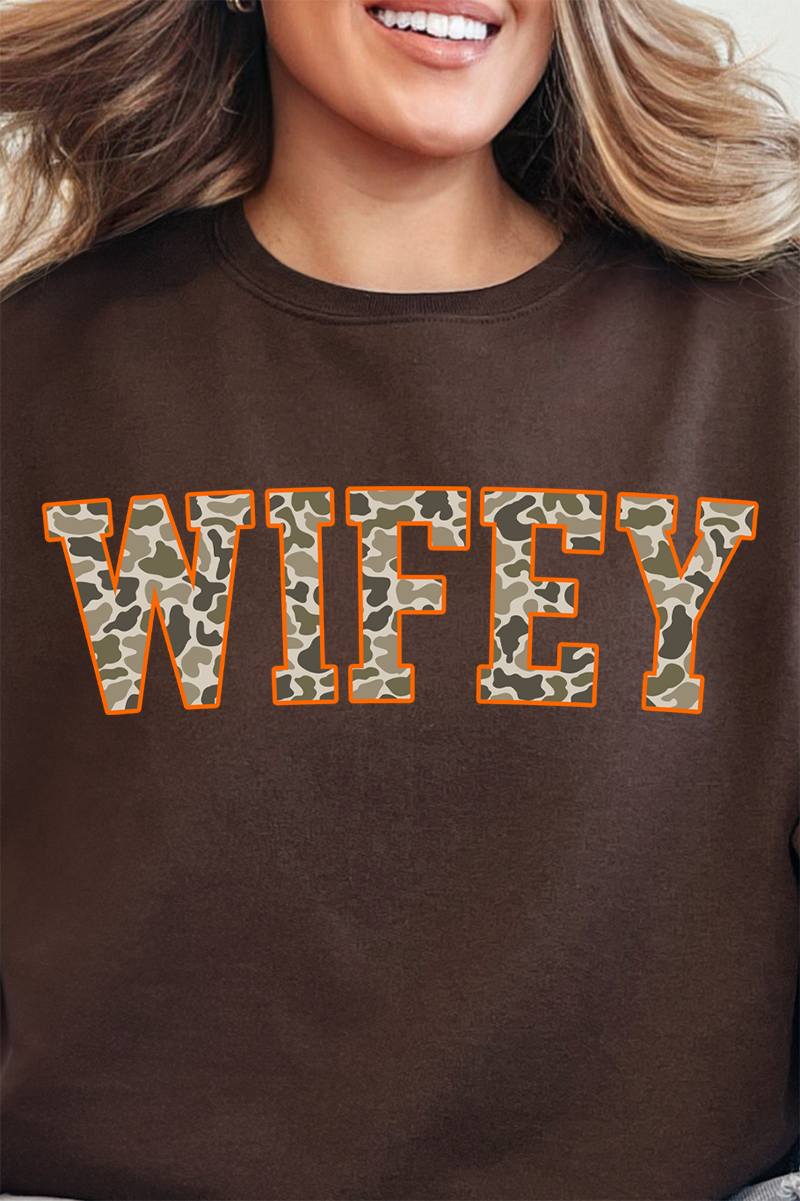 Orange Wifey Camo Unisex NuBlend Crew Sweatshirt product image 2