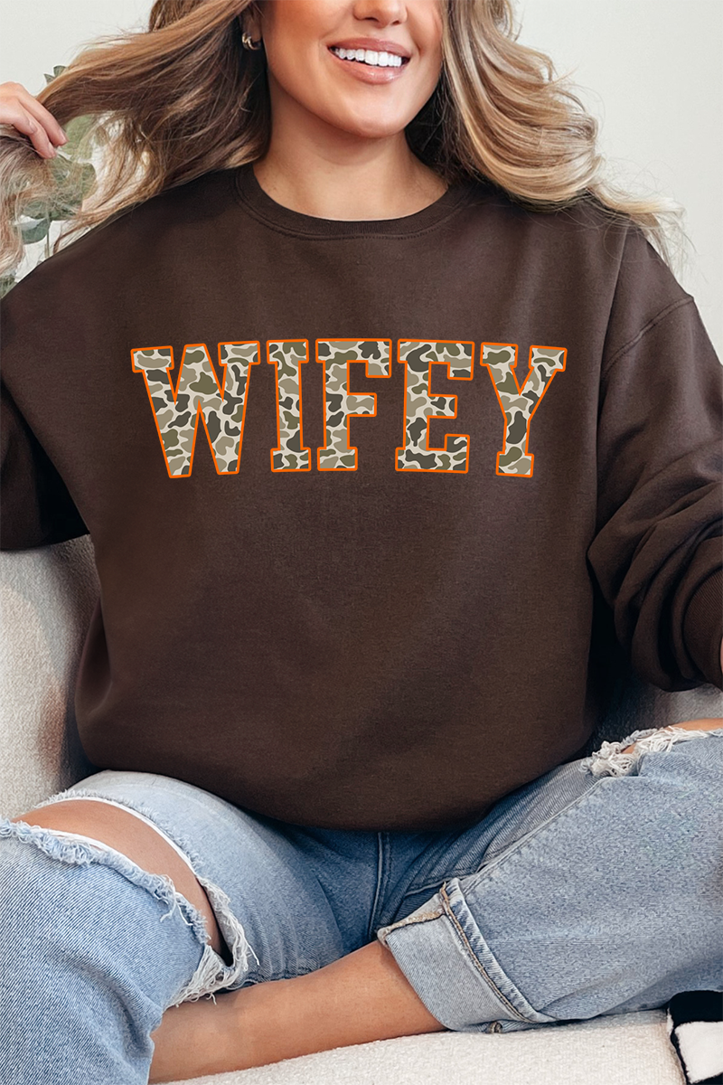 Orange Wifey Camo Unisex NuBlend Crew Sweatshirt product image 1