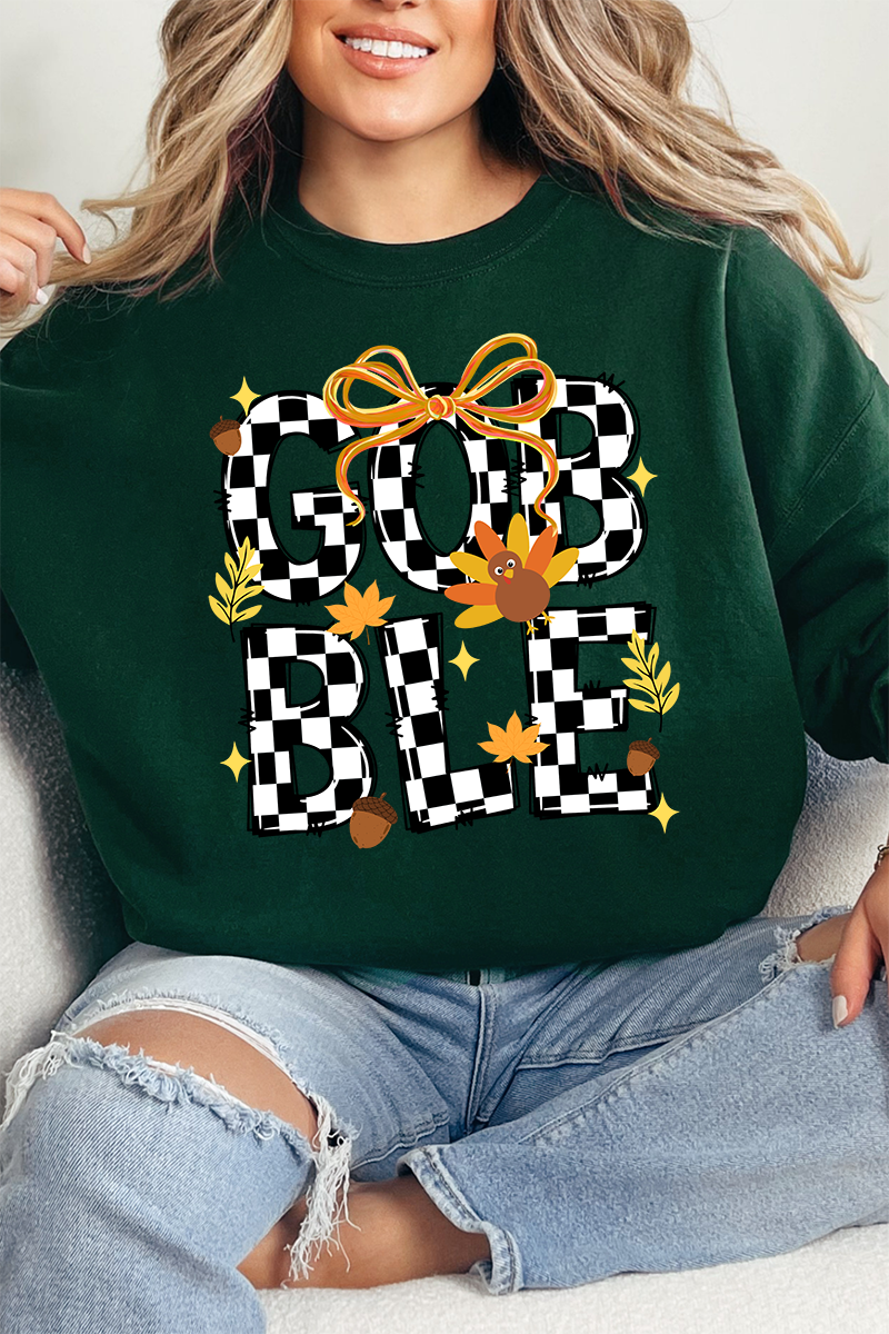 Checkered Gobble Coquette Unisex NuBlend Crew Sweatshirt product image 1