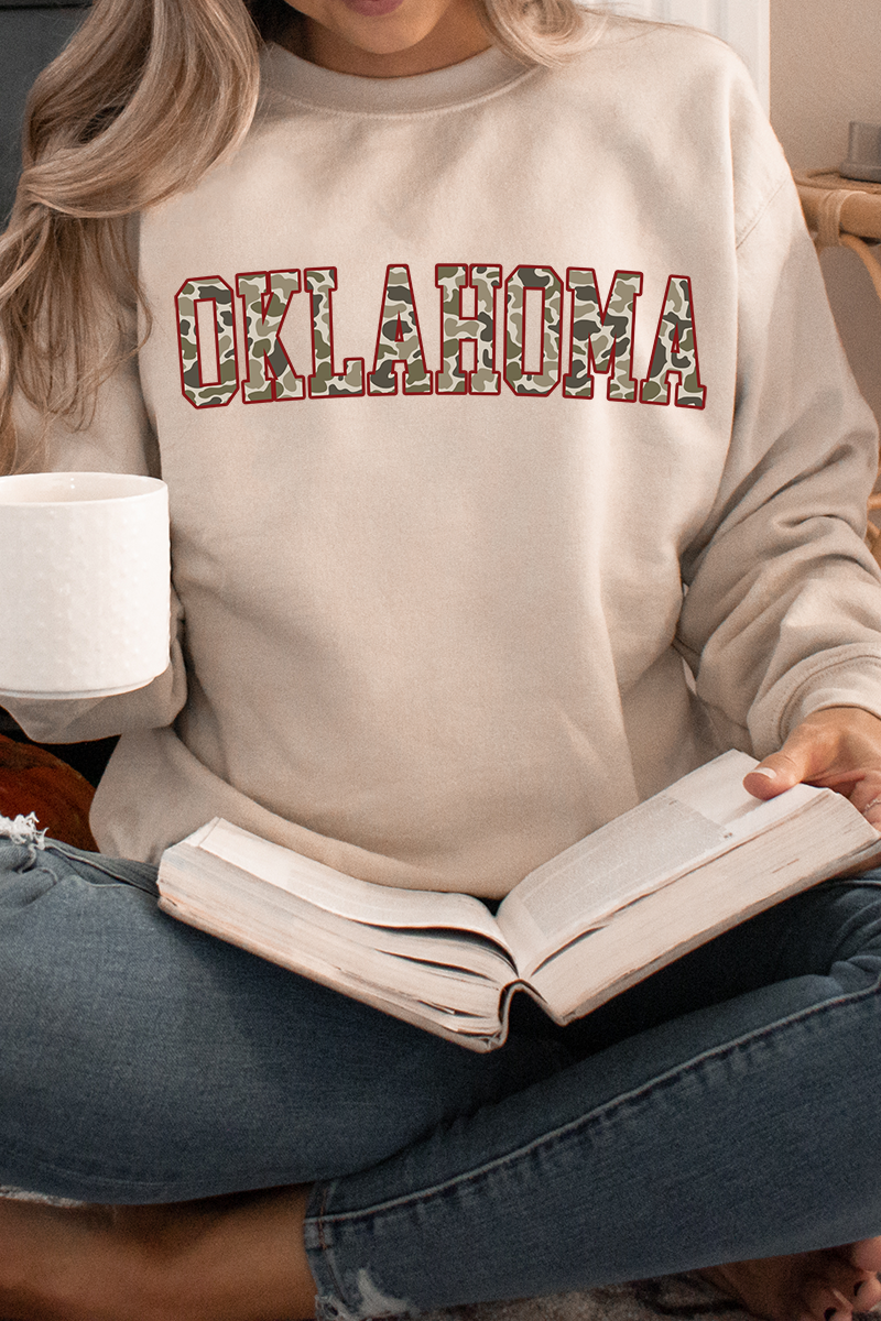 Crimson Oklahoma Camo Unisex NuBlend Crew Sweatshirt product image 1