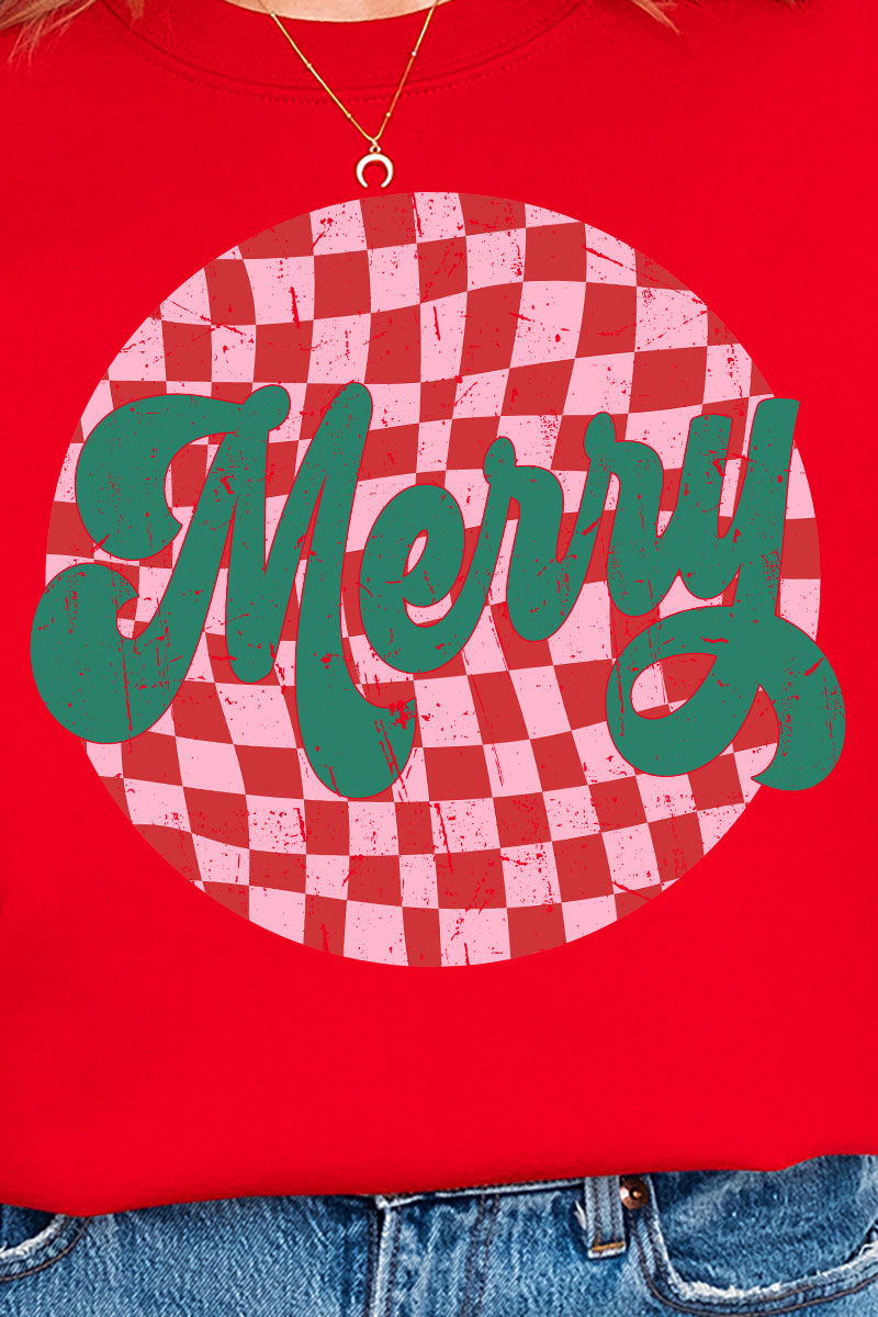 Merry Retro Check Unisex NuBlend Crew Sweatshirt product image 2