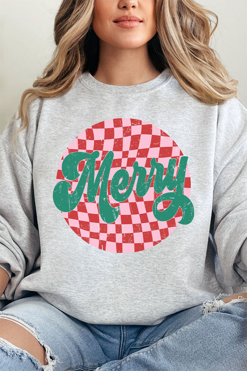 Merry Retro Check Unisex NuBlend Crew Sweatshirt product image 6