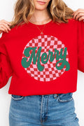 Merry Retro Check Unisex NuBlend Crew Sweatshirt product image 1