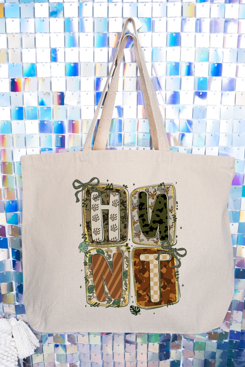 Doodle Coquette Hunt Canvas Jumbo Tote