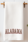 Crimson Alabama Camo Waffle Kitchen Towel