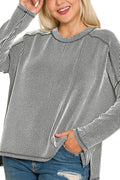 Plus Size No Holding Back Black and White Rib Knit Top