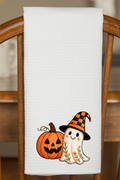 Boo-tiful Stitches Faux Embroidery Waffle Kitchen Towel
