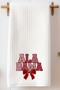Crimson And Cozy Waffle Kitchen Towel