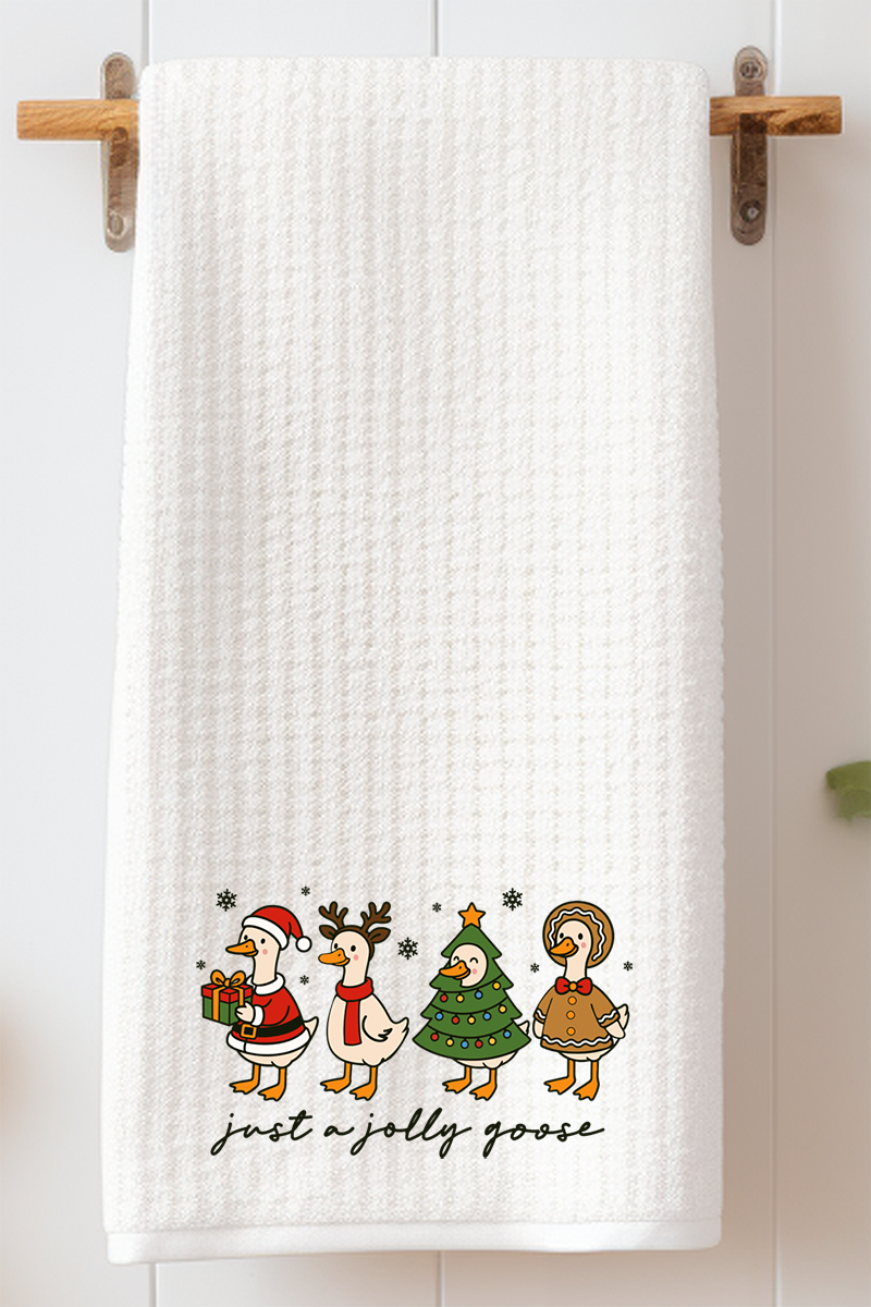 Just A Jolly Goose Waffle Kitchen Towel