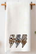 Roping Howdy Lightning Bolt Waffle Kitchen Towel