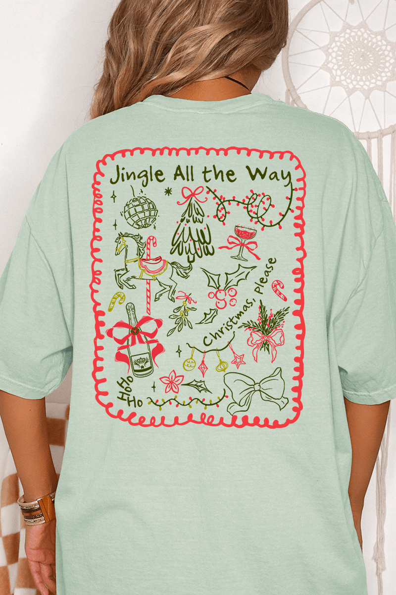 Christmas, Please Front & Back Comfort Colors Adult Ring-Spun Cotton Tee