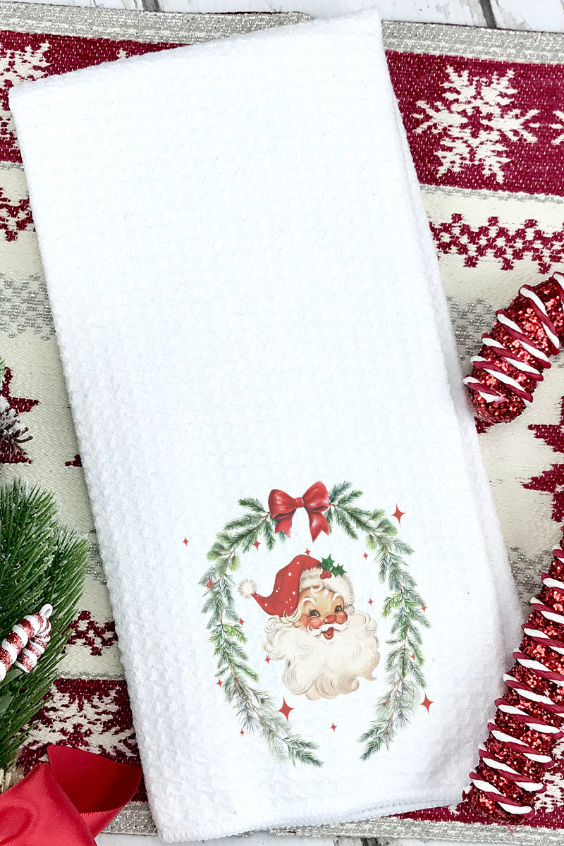 Classic Santa Coquette Waffle Kitchen Towel
