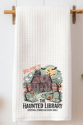 Haunted Library Waffle Kitchen Towel