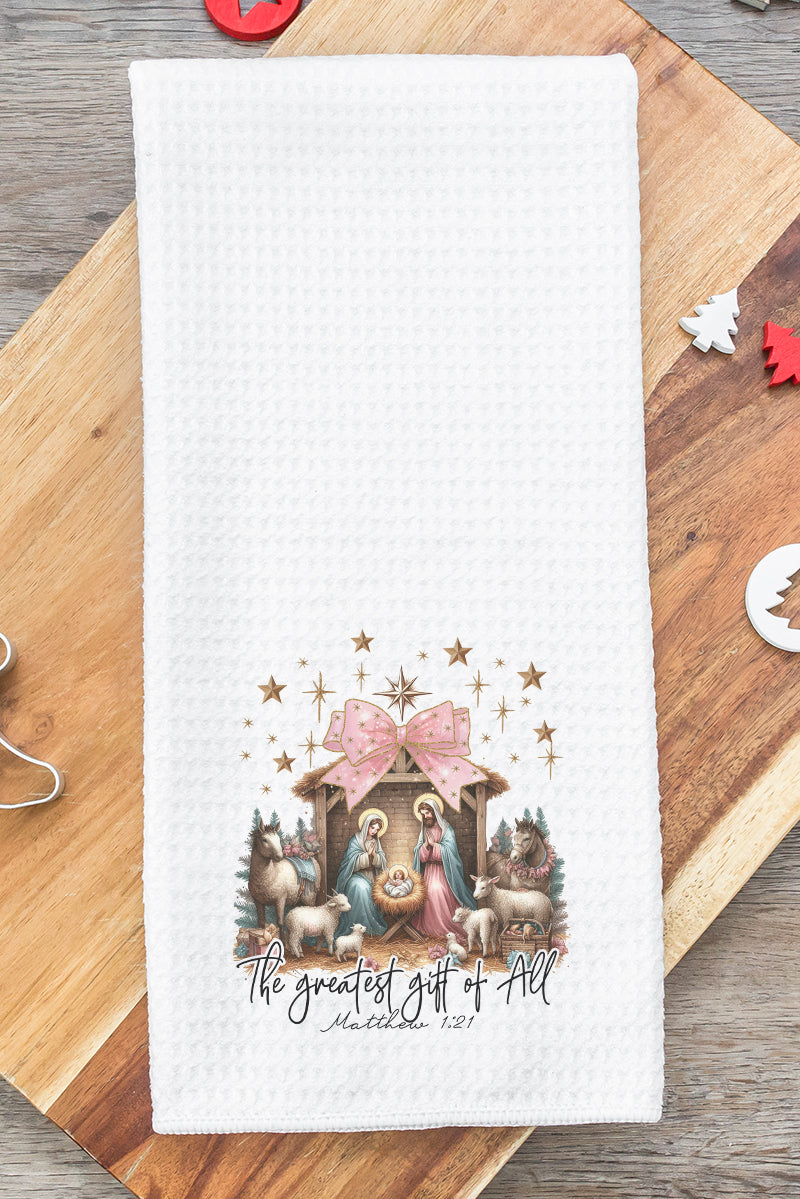 Coquette The Greatest Gift Of All Waffle Kitchen Towel